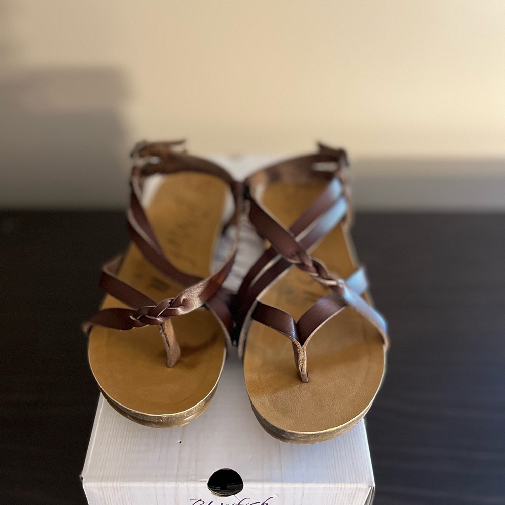 Elegant Brown Braided Women's Sandals